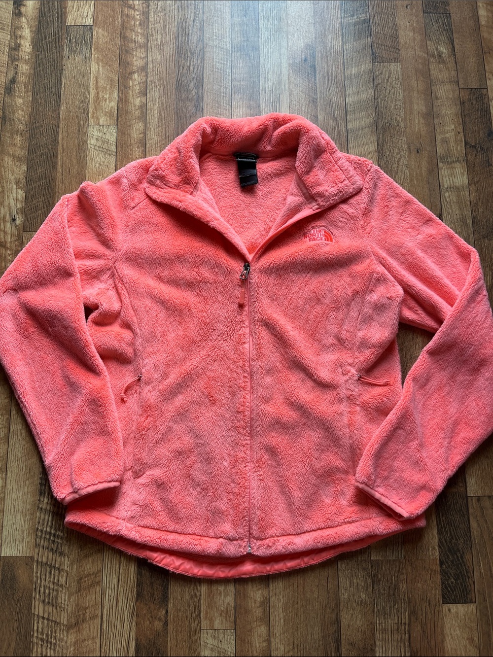 The North Face Coral Pink Teddy Fleece Zip Jacket
